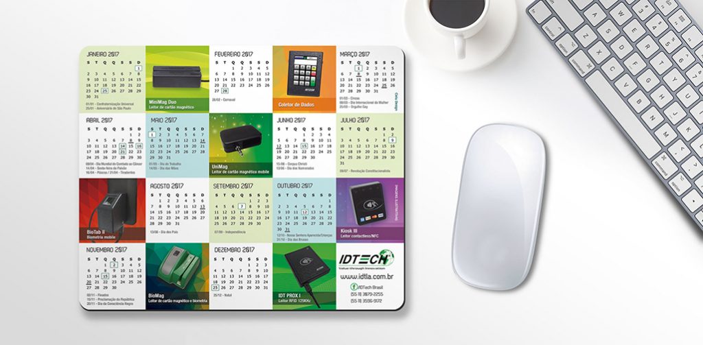 Mouse Pad personalizado com calendário 2017